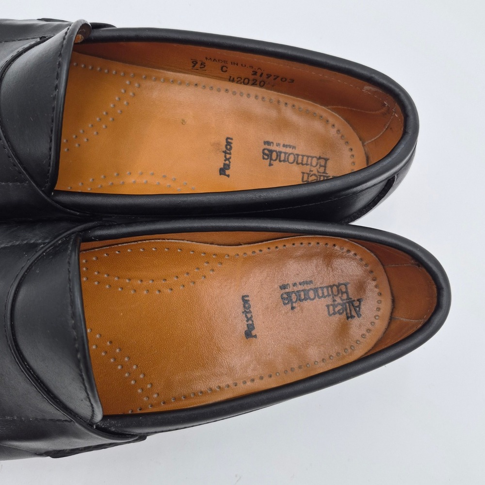 Allen Edmonds Paxton Black Leather Penny Loafers Mens 9.5 C Made in USA 42020 - Picture 9 of 9